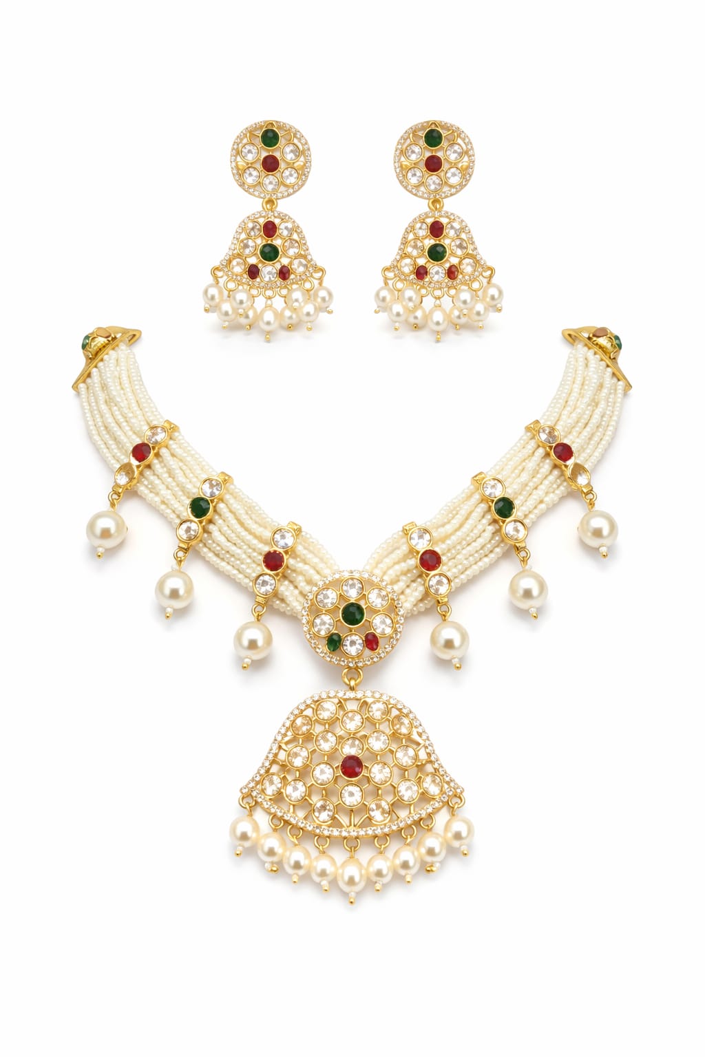 Red & Green Necklace Set